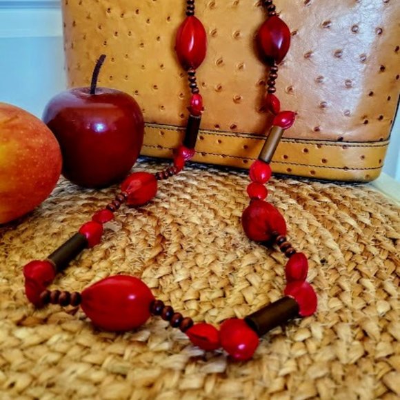 Vintage Boho Style Seed/Nut Necklace - Picture 1 of 4